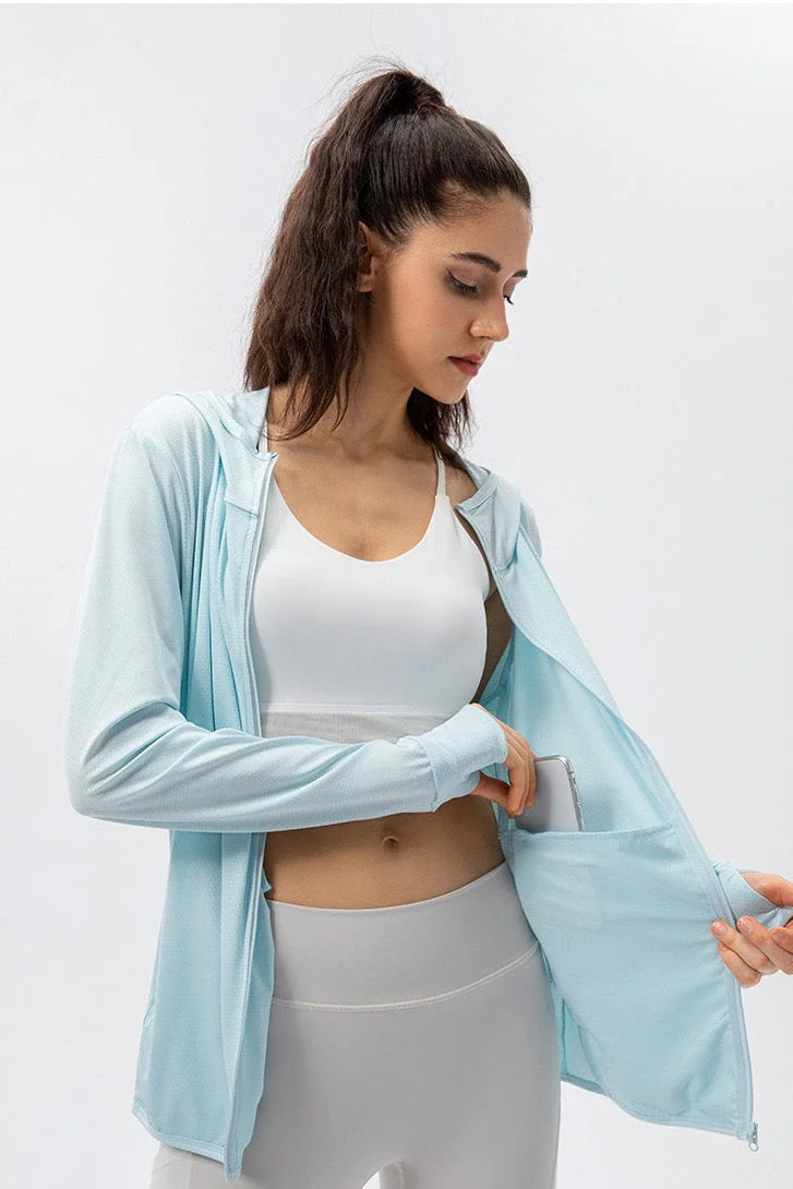 SVL Blue Women's Lightweight Sports Jacket - Light Blue - SVL for Women | Best Price UAE